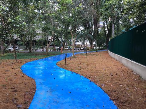 pista azul já pronta #pracegover 
