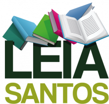 Texto em tons de verde com os dizeres Leia Santos. #pracegover