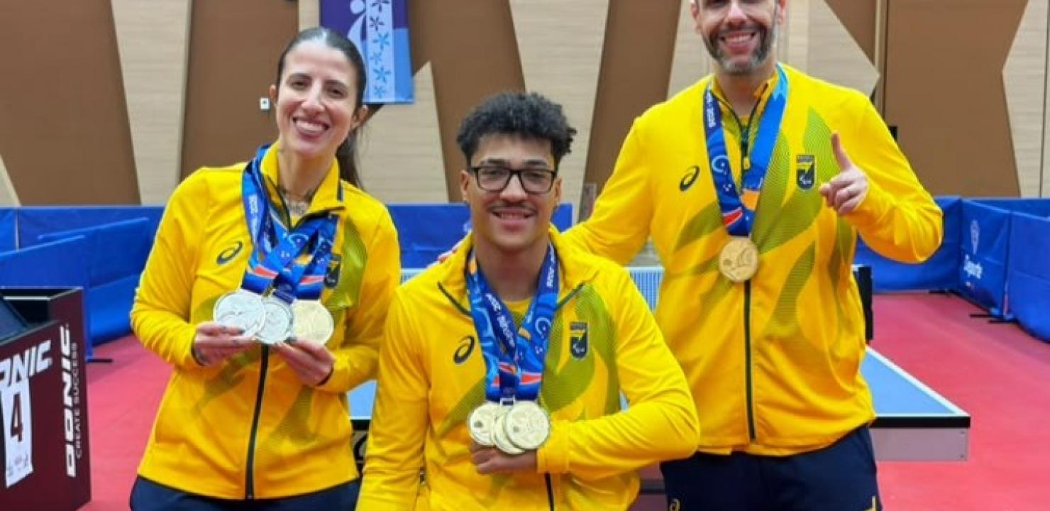 Mesatenistas de Santos brilham nos Jogos Parasul-Americanos na Colômbia