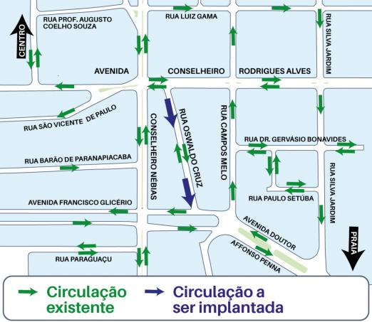 mapa com a direção nova da rua #paratodosverem