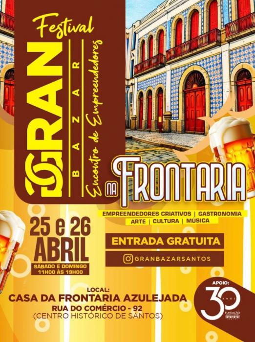 Cartaz do Gran Bazar na Casa da Frontaria Azulejada. #Paratodosverem