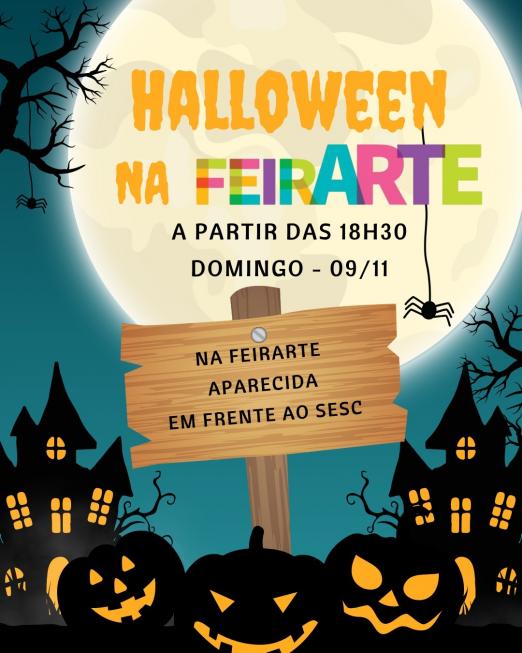 cartaz do halloween na FeirArte. #Paratodosverem.