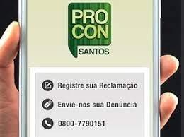 tela de smatphone com a imagemdo procon santos