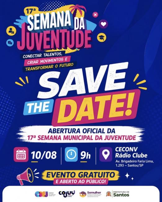 Cartaz da Semana da Juventude. #Paratodosverem