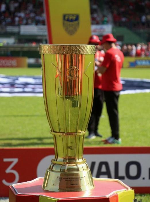 taça de futebol com fundo de gramado. #paratodosverem