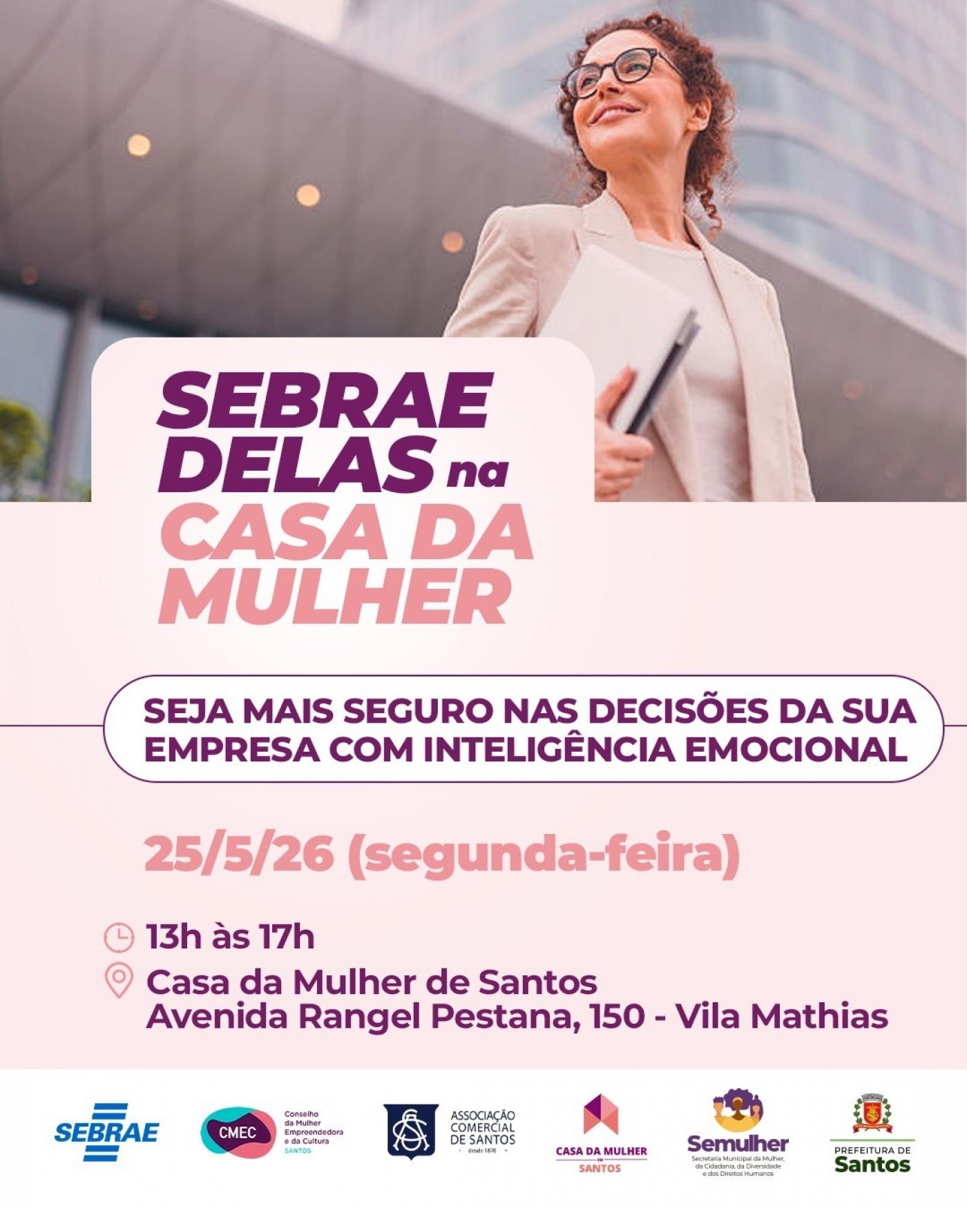 Cartaz do curso na Casa da Mulher. #Paratodosverem