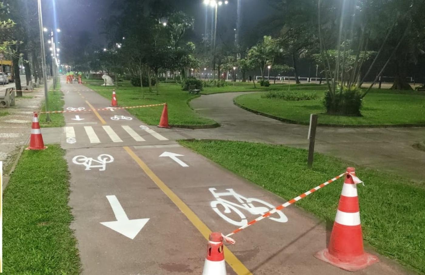 ciclovia com novas pinturas #paratodosverem