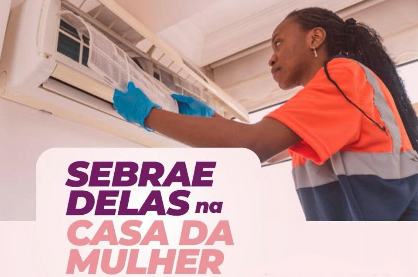 Anúncio do curso para mulheres técnicas em ar condicionado. #Paratodosverem