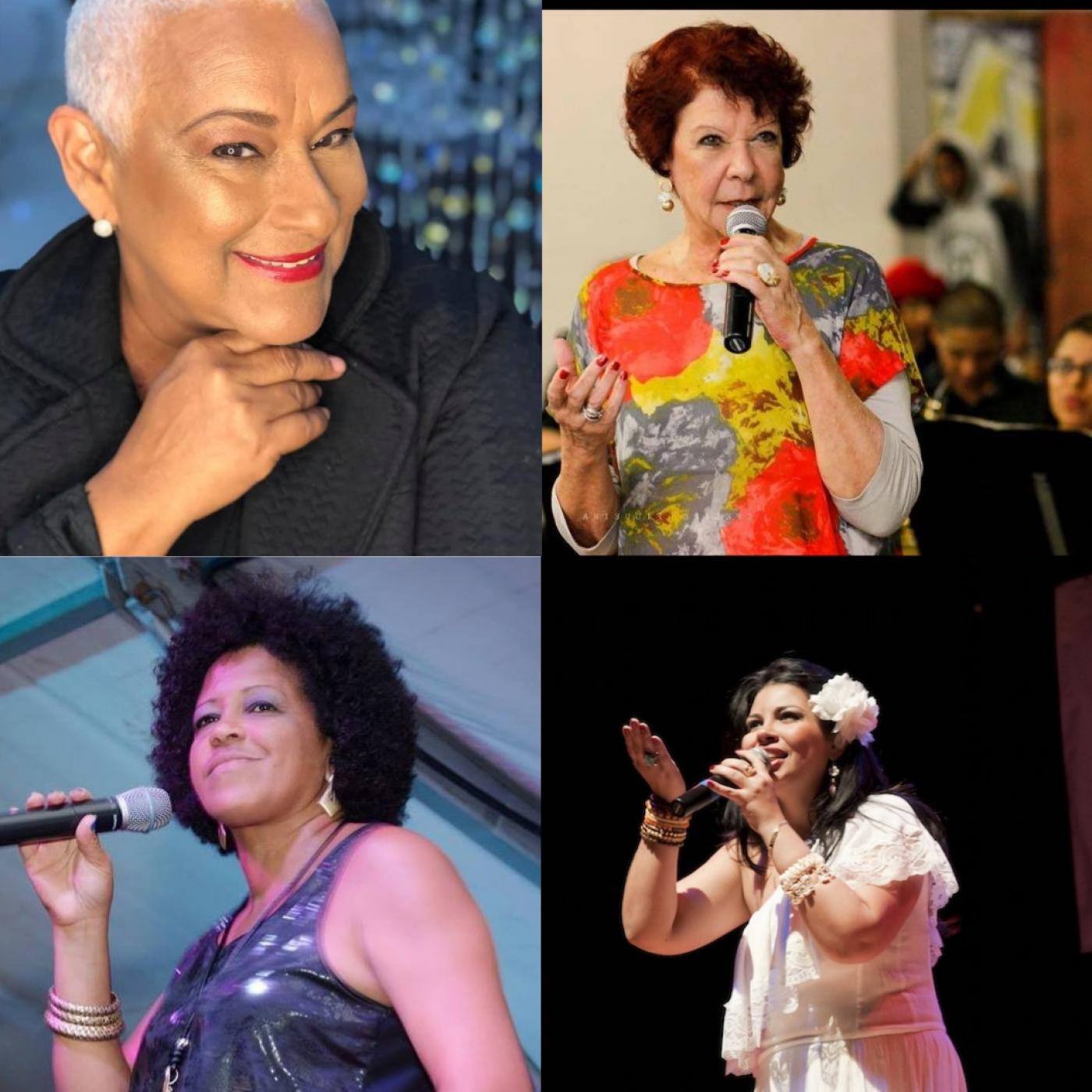 Sandrinha e Elenira (no alto) e Cláudia (esq.) e Simone (abaixo), por ordem de aparição dos rostos nas fotos. #paratodosverem