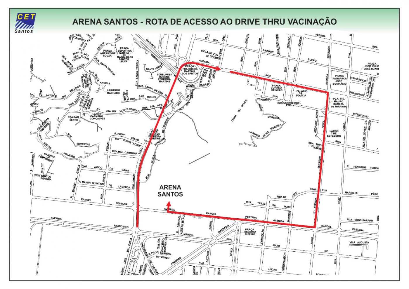 Mapa do esquema especial de trânsito