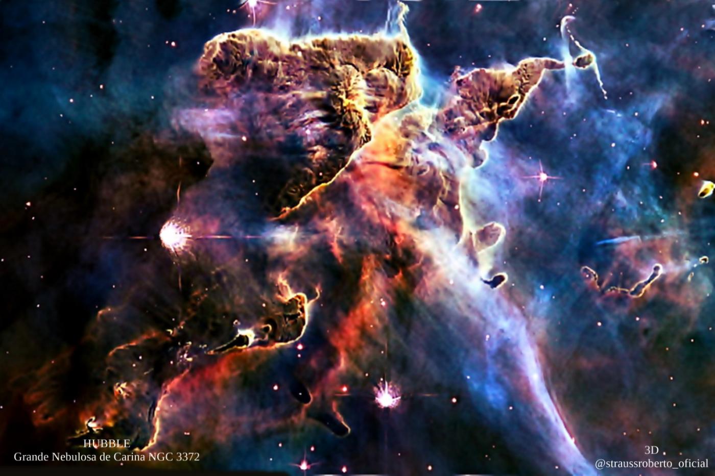 imagem do cosmos. nuves em formato abstrato e multicoloridas. #paratodosverem 