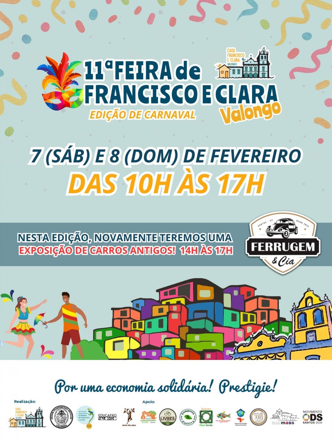 Cartaz da 11ª Feira Francisco e Clara. #Paratodosverem 