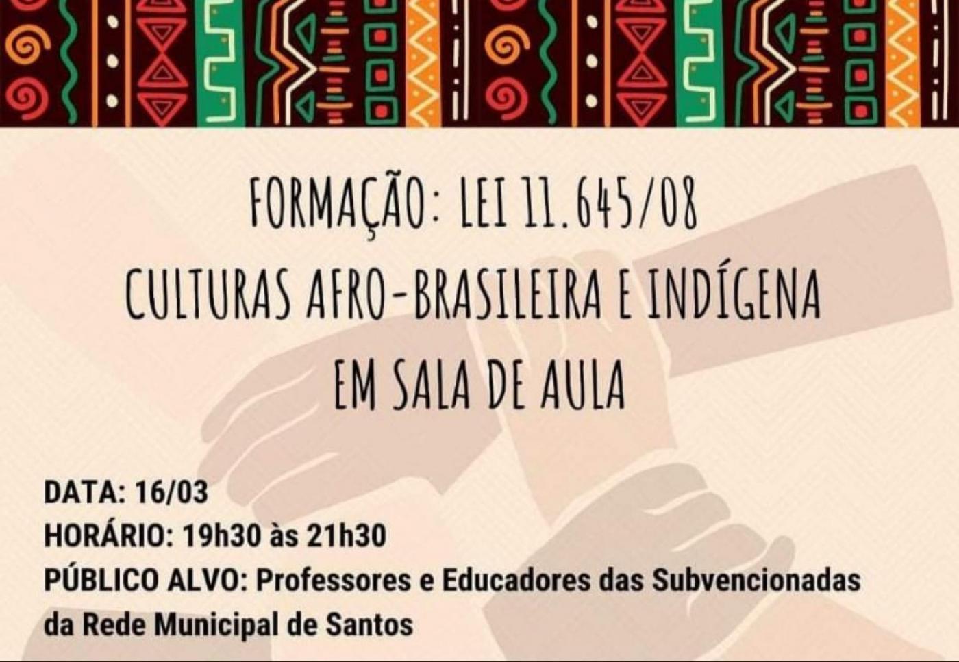 cartaz eletrônico da formação com informações sobre a atividade. #paratodosverem