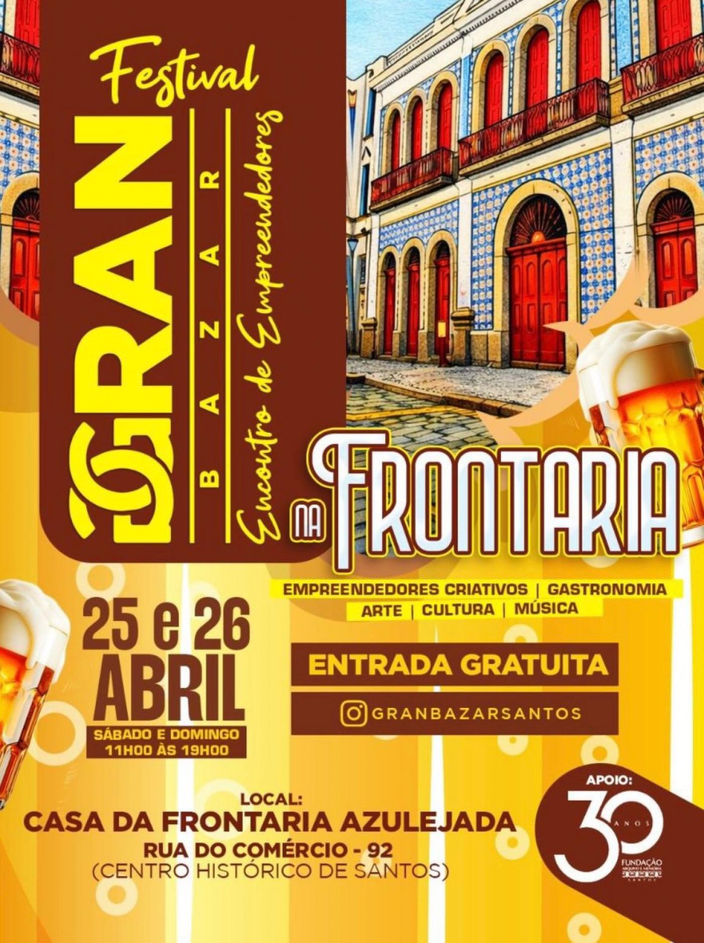 Cartaz do Gran Bazar na Casa da Frontaria Azulejada. #Paratodosverem