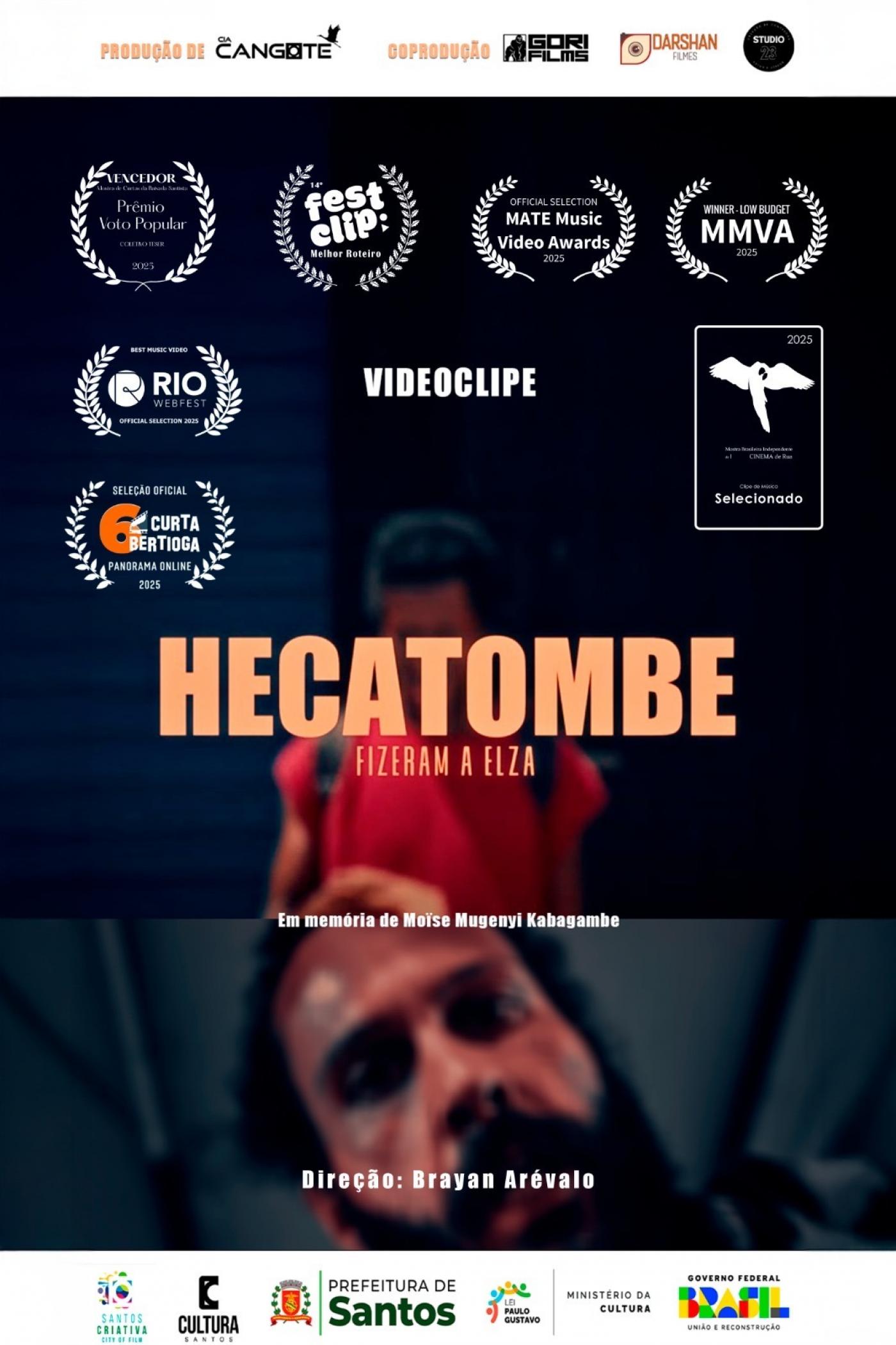 Cartaz do videoclipe Hecatombe. #Paratodosverem.
