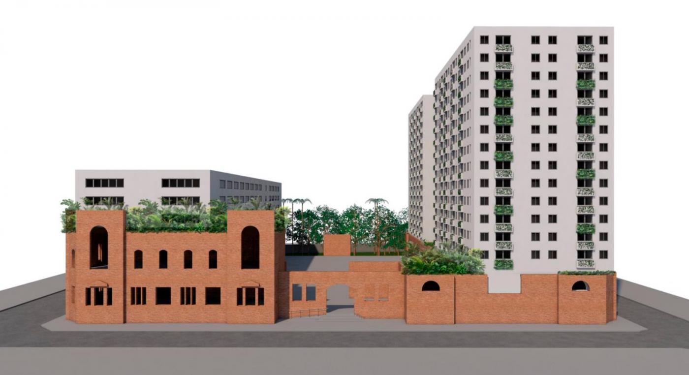 perspectiva da futura hospedaria dos imigrantes #paratodosverem