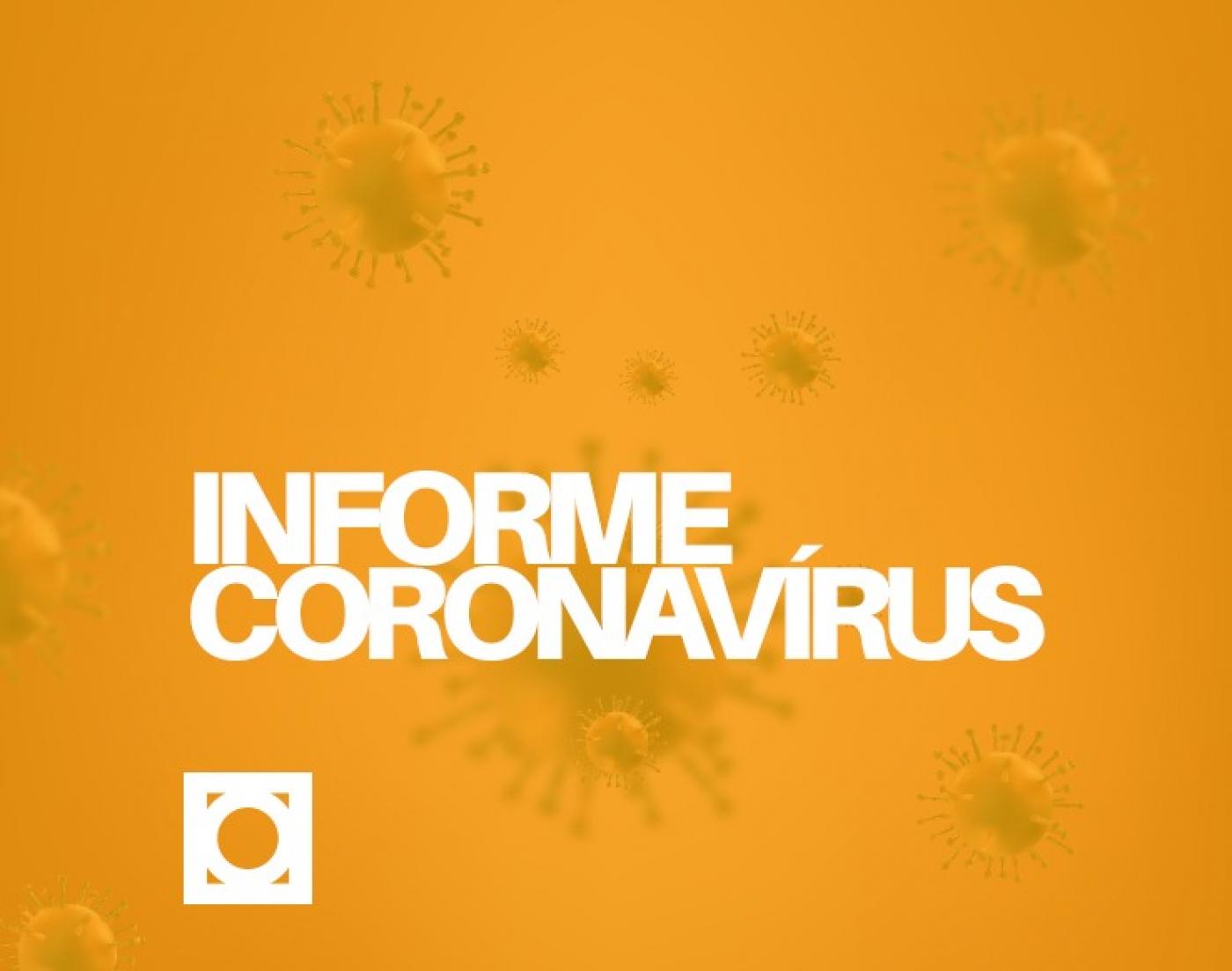 Card onde se Lê Informe Coronavírus. #paratodosverem