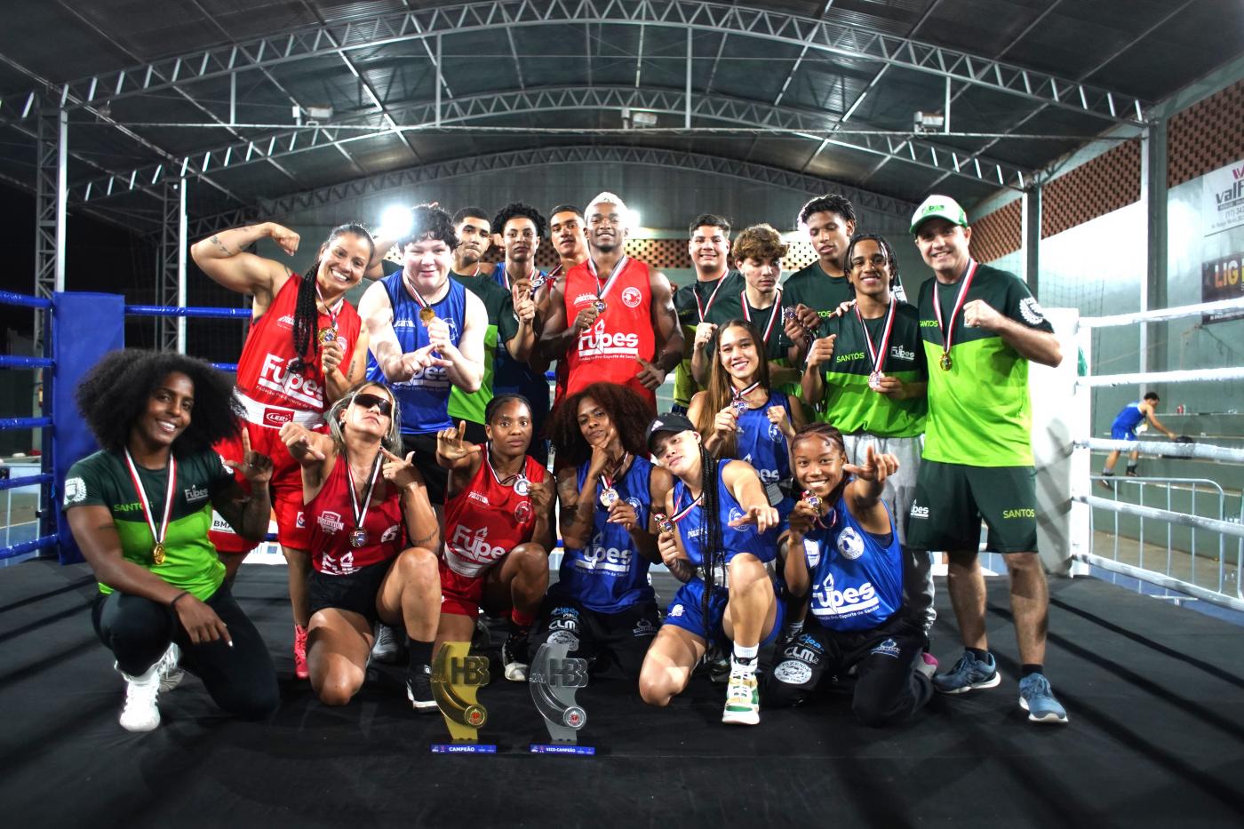Equipes de boxe nos Jogos Abertos. #Paratodosverem