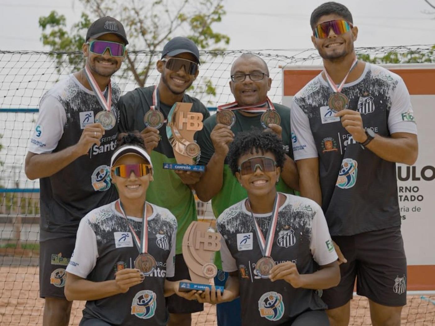 Equipes do vôlei de praia nos Jogos Abertos. #Paratodosverem