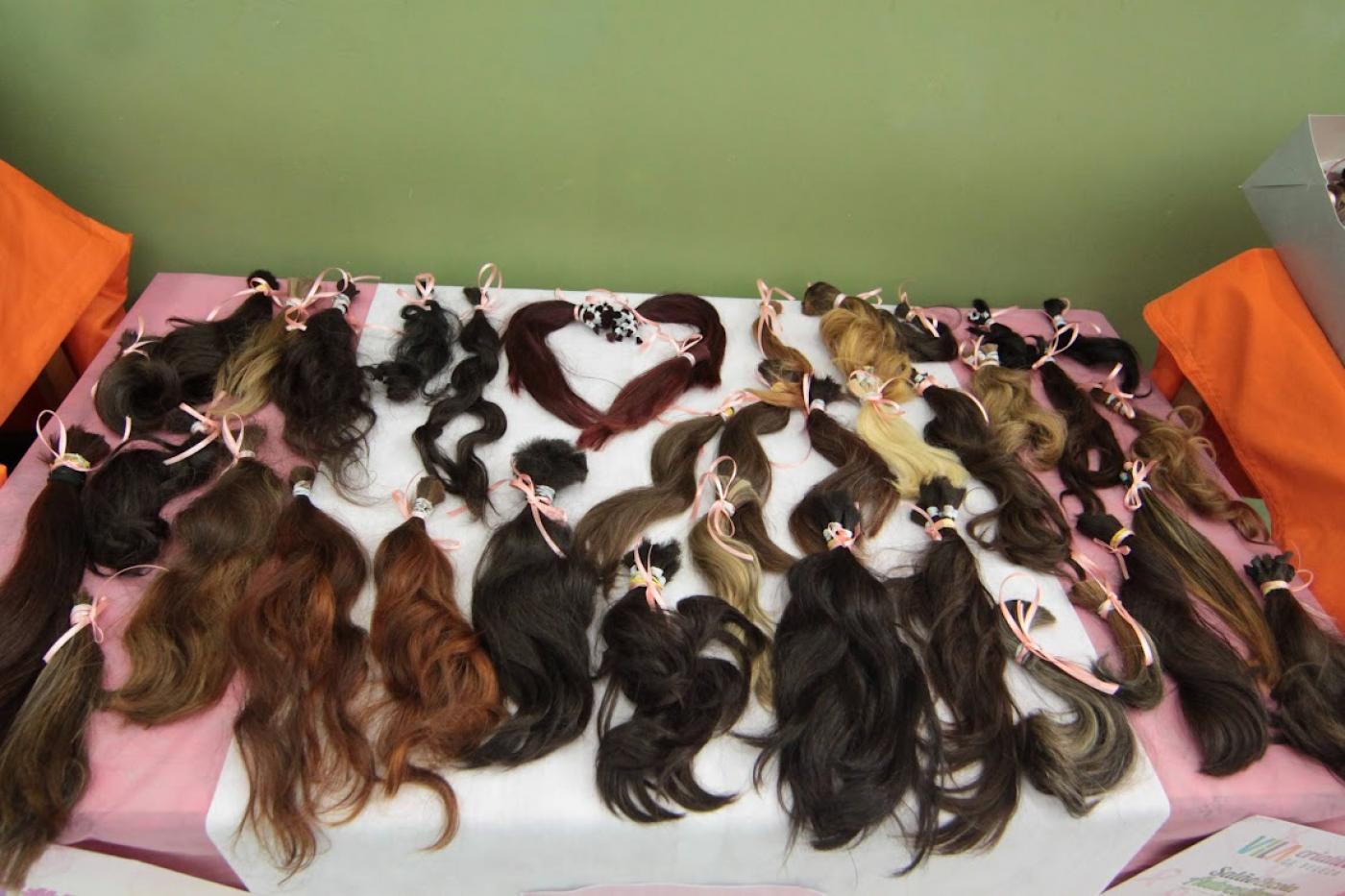 mechas que serão doadas #paratodosverem 