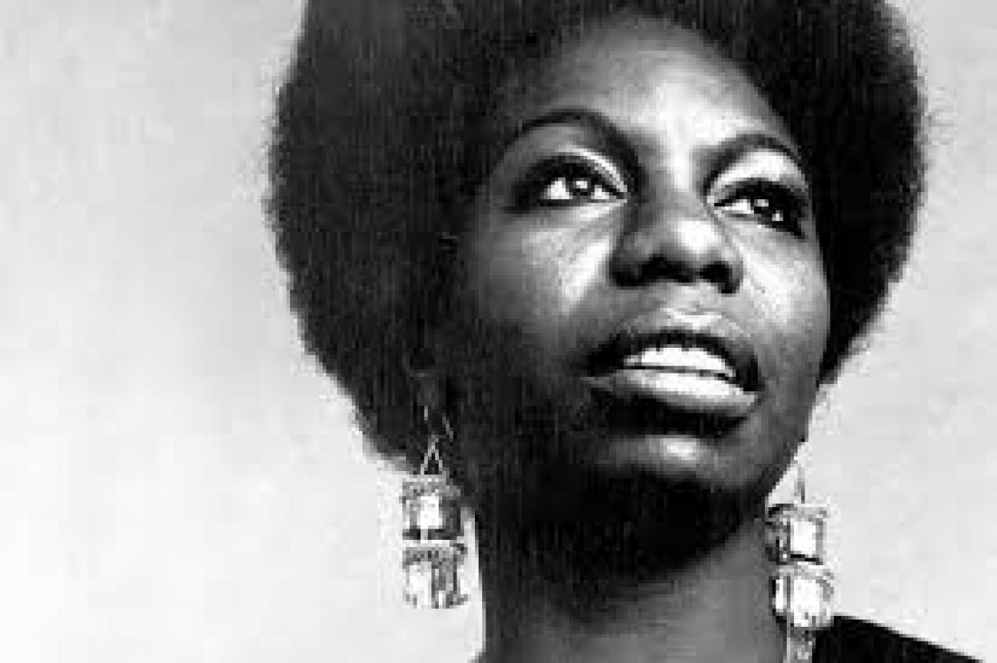 Nina Simone, em close up. #Pracegover