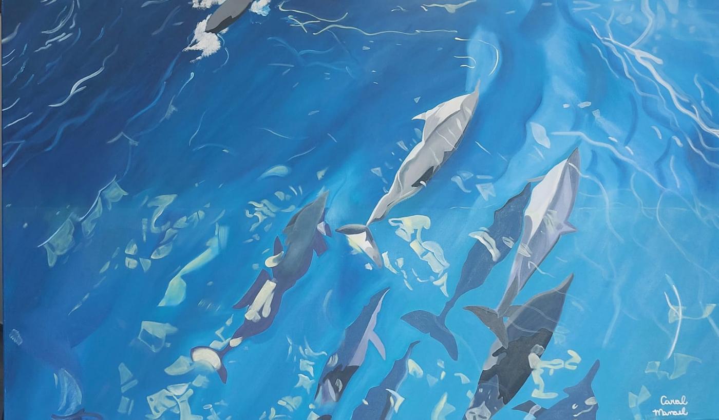 Tela da exposição no Orquidário. #Paratodosverem.