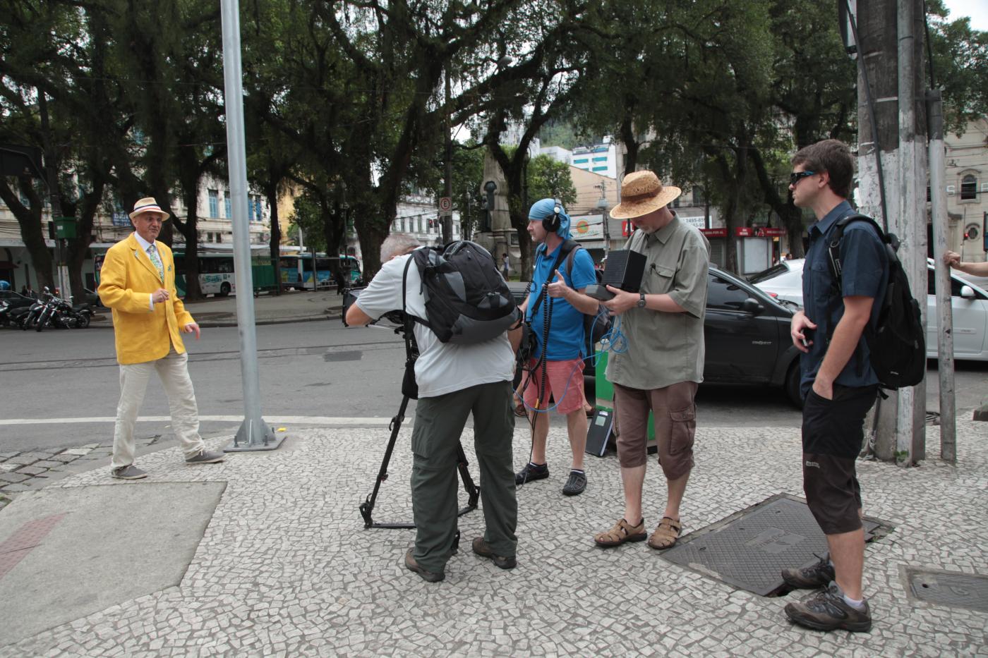 Equipe faz filmagem no Centro de Santos #pracegover 
