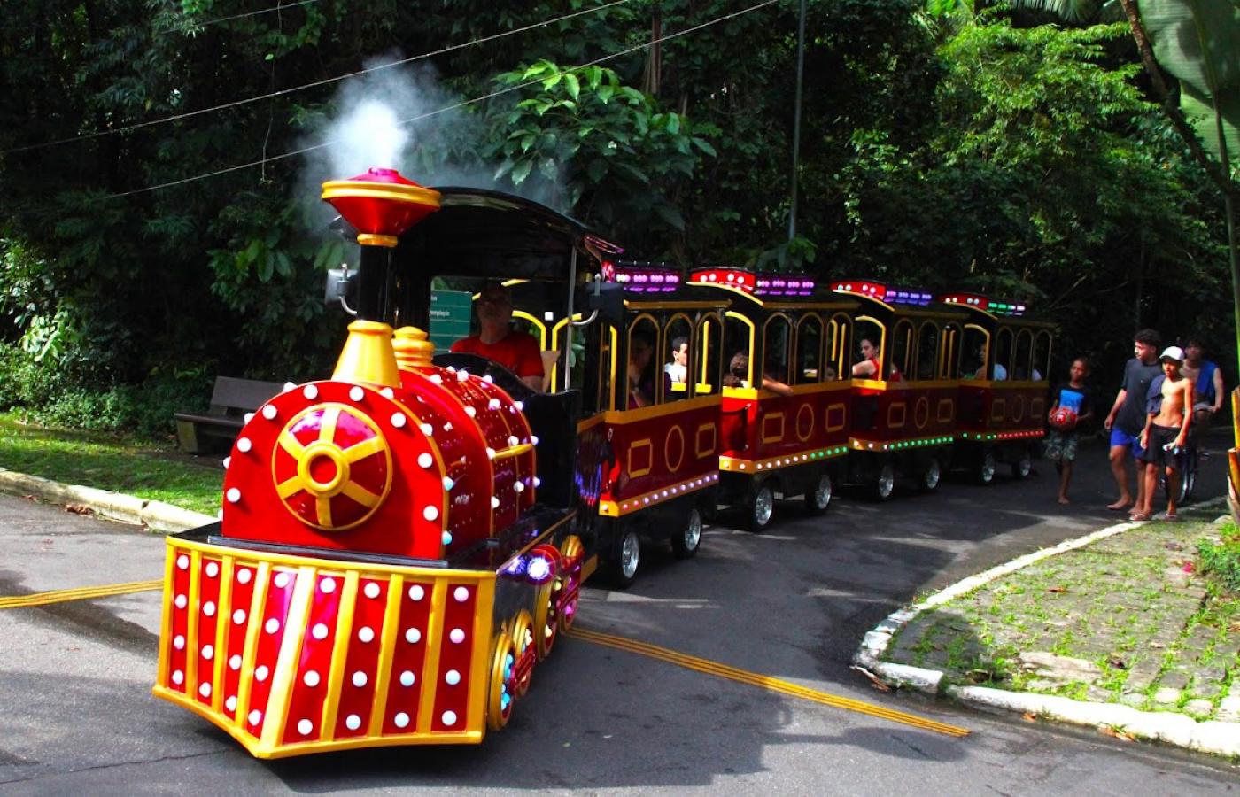 trenzinho circulando pelo aquário #paratodosverem