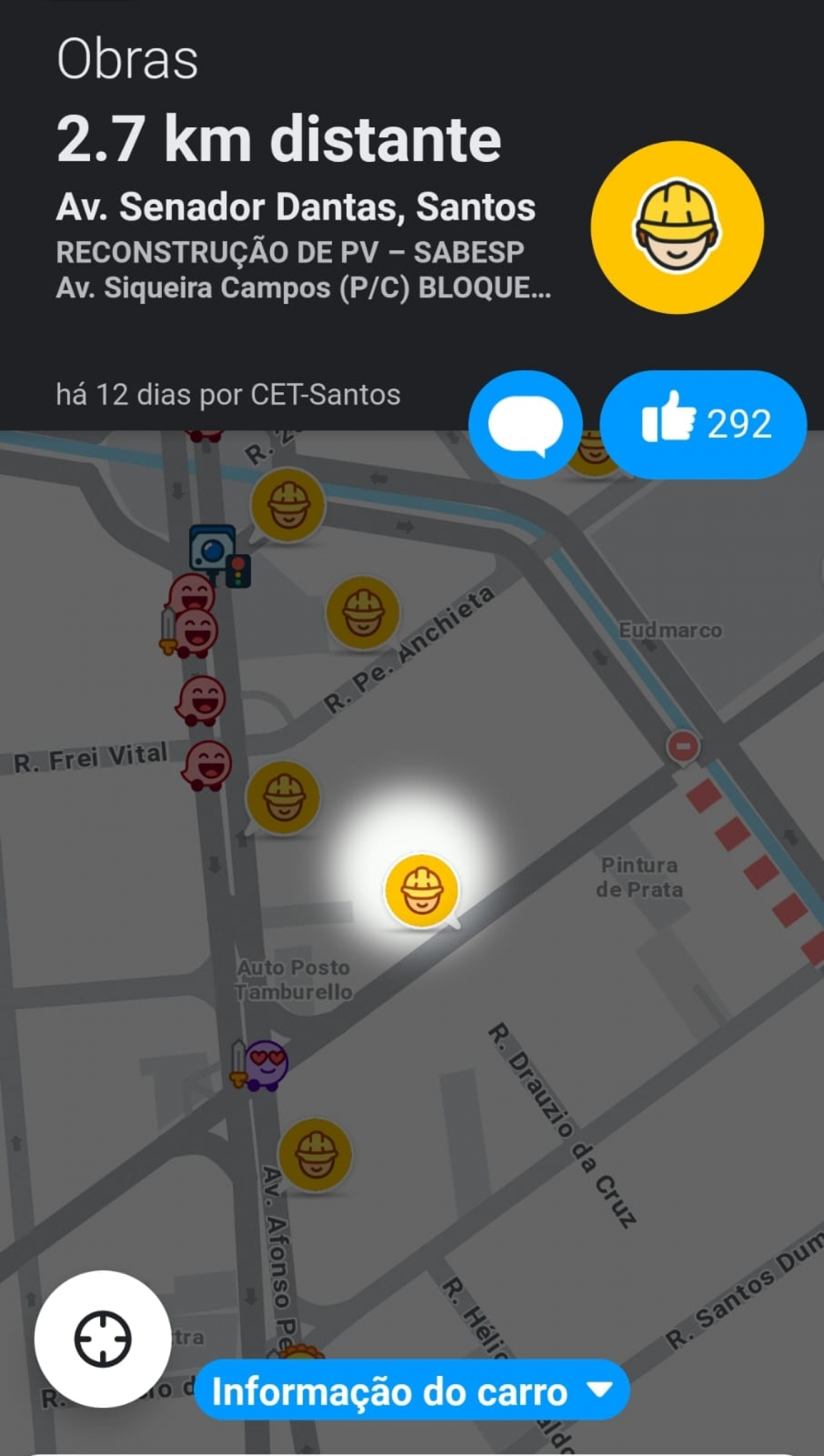 tela de aplicativo do waze #paratodosverem