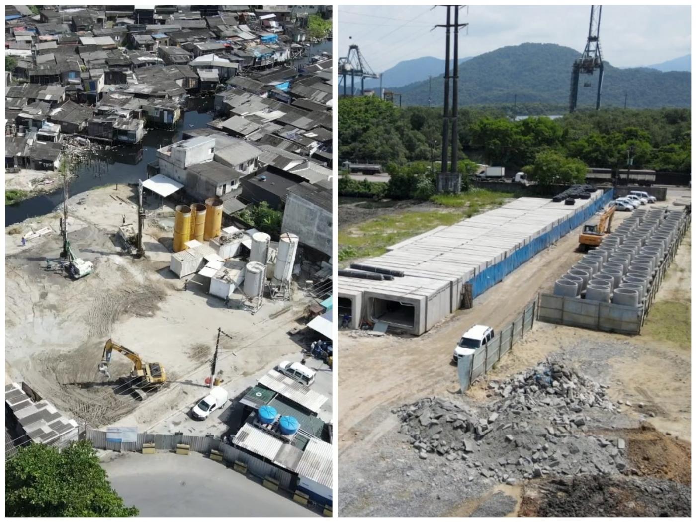 mosaico com duas fotos de obras #paratodosverem