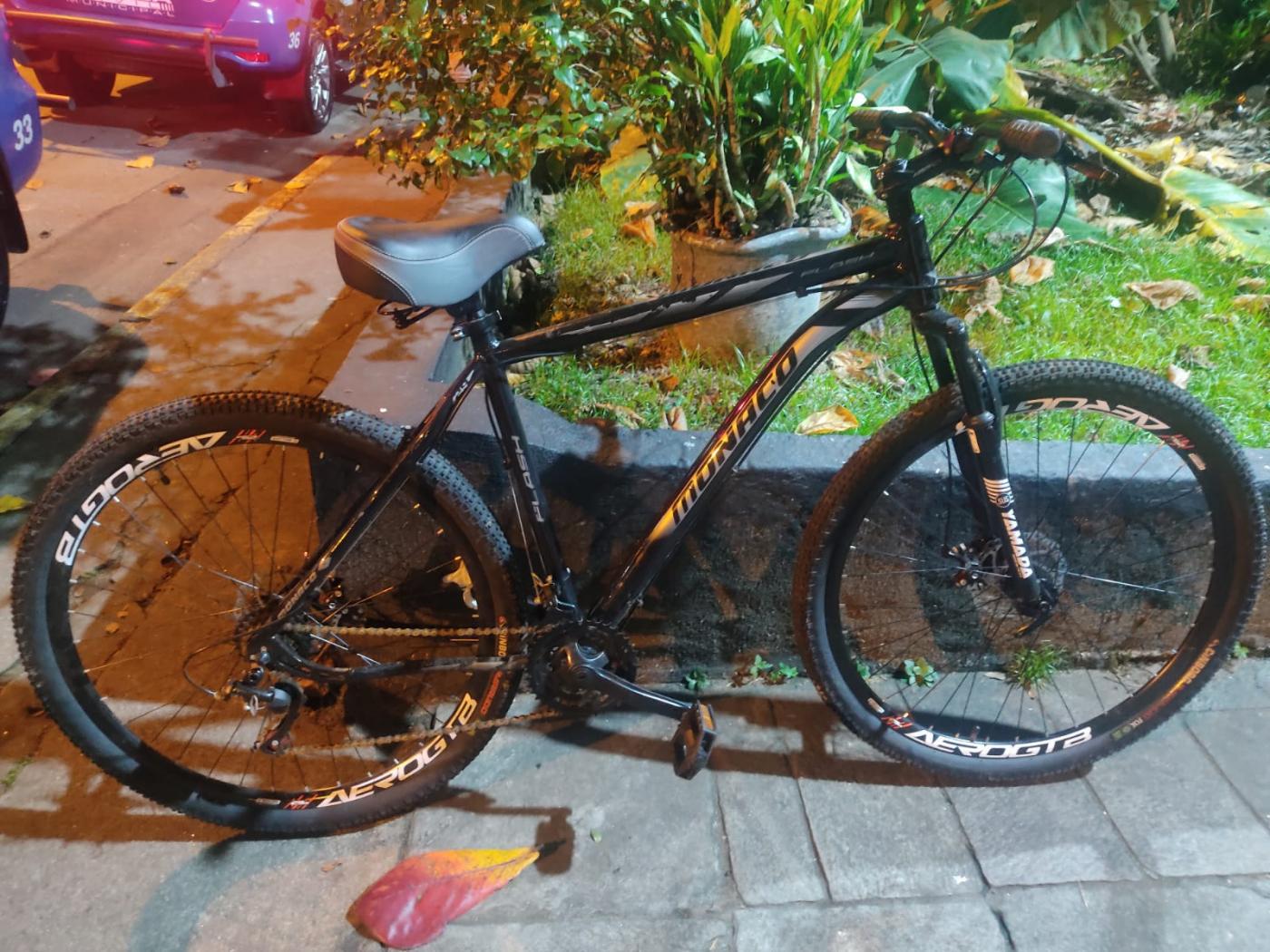 bicicleta em pé #paratodosverem