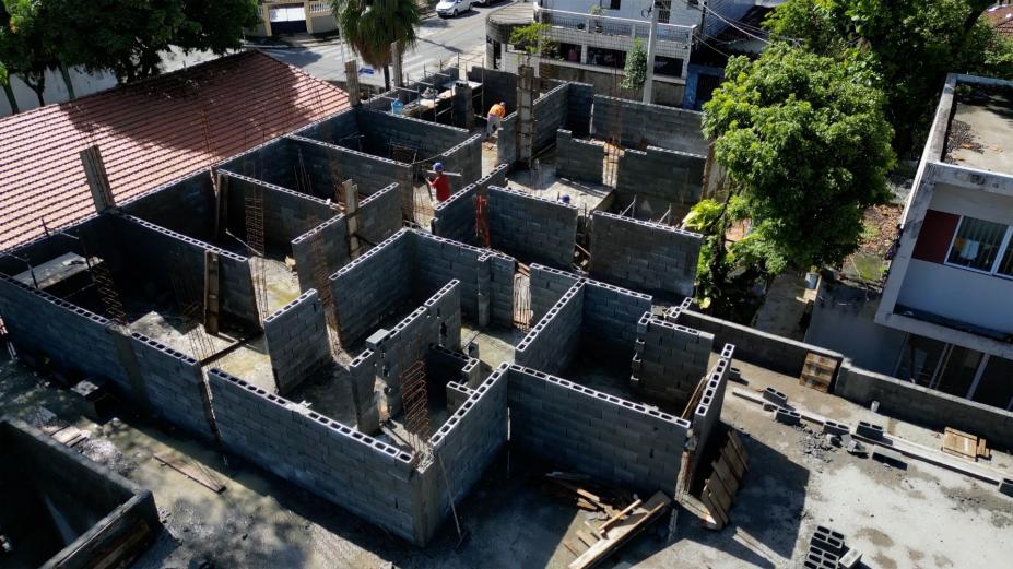 vista área da estrutura da construção. #paratodosverem 