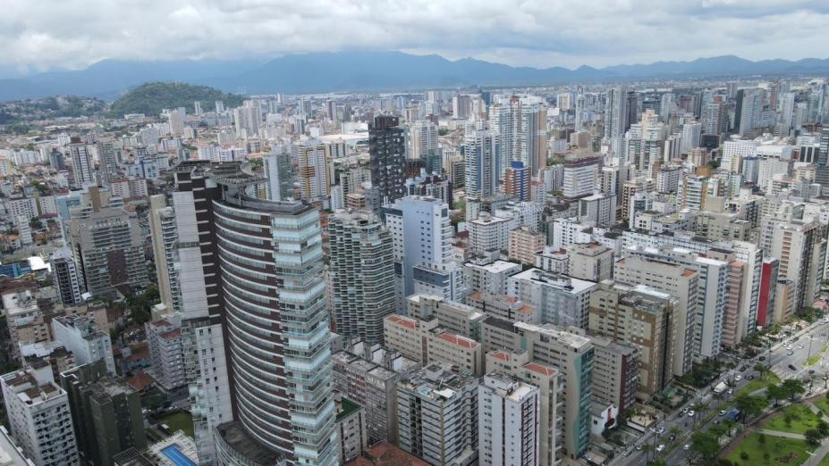 foto aérea de santos #paratodosverem