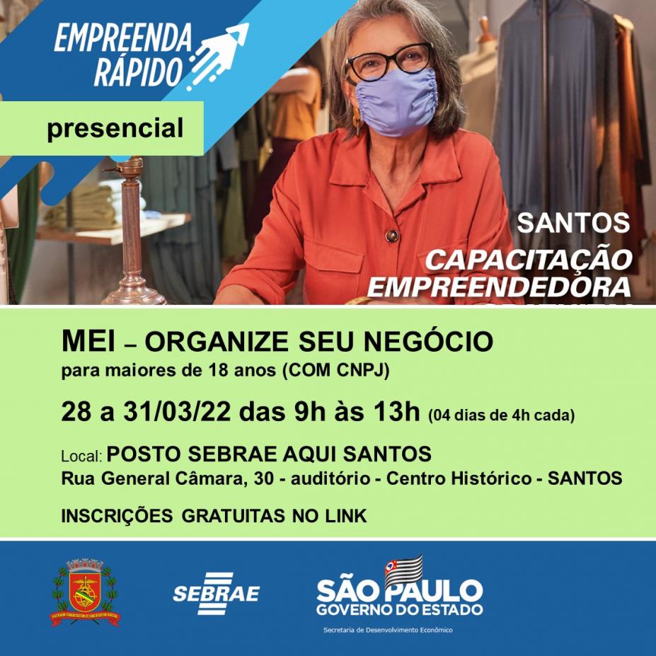 Banner com informações do curso e imagem de senhora numa loja de roupa. #pratodosverem
