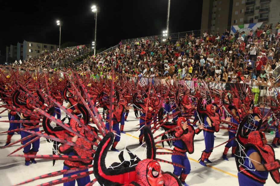pessoas na arquibancada assistindo o desfile #paratodosverem