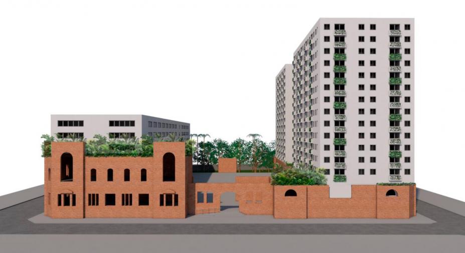perspectiva da futura hospedaria dos imigrantes #paratodosverem