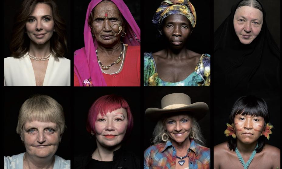 tela com oito mulheres de diferentes etnias e religiões. #paratodosverem