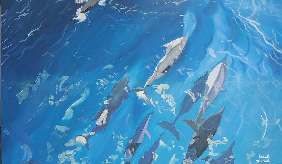 Tela da exposição no Orquidário. #Paratodosverem.