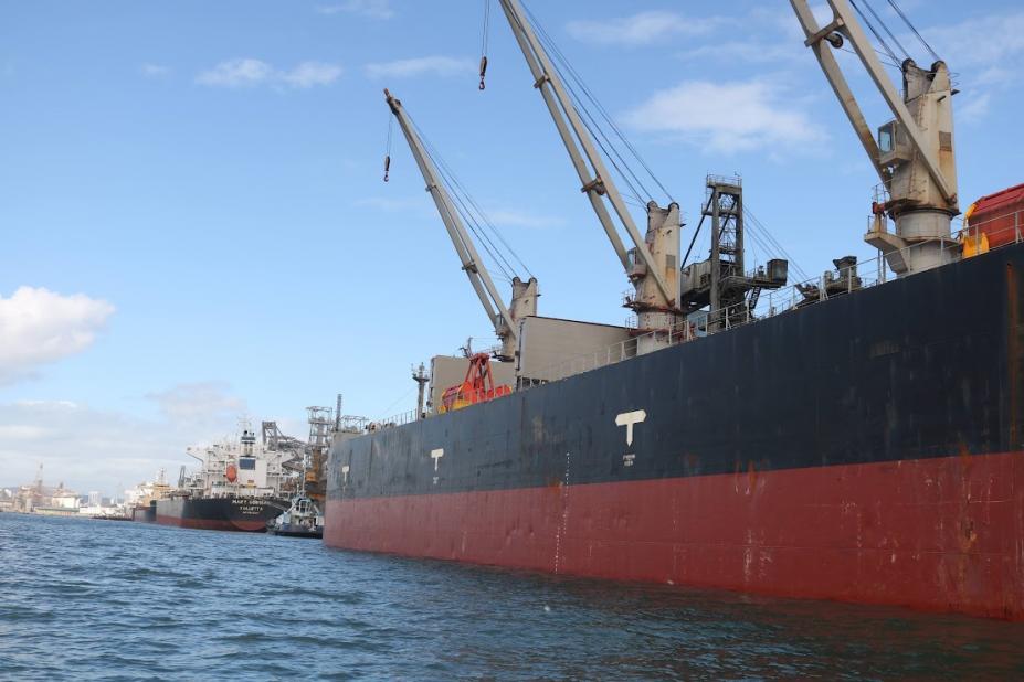 navios parados no porto de santos #paratodosverem 