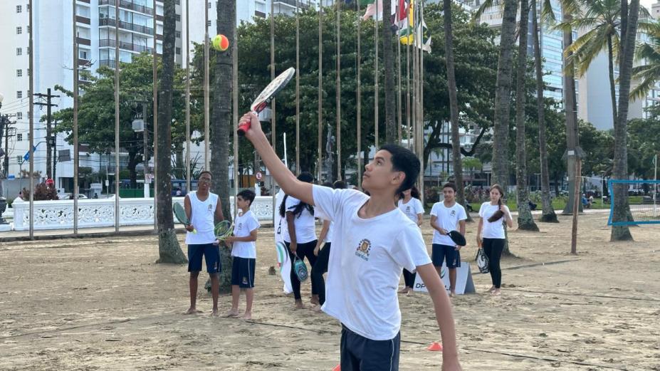 aluno aprender beach tennis. #Paratodosverem