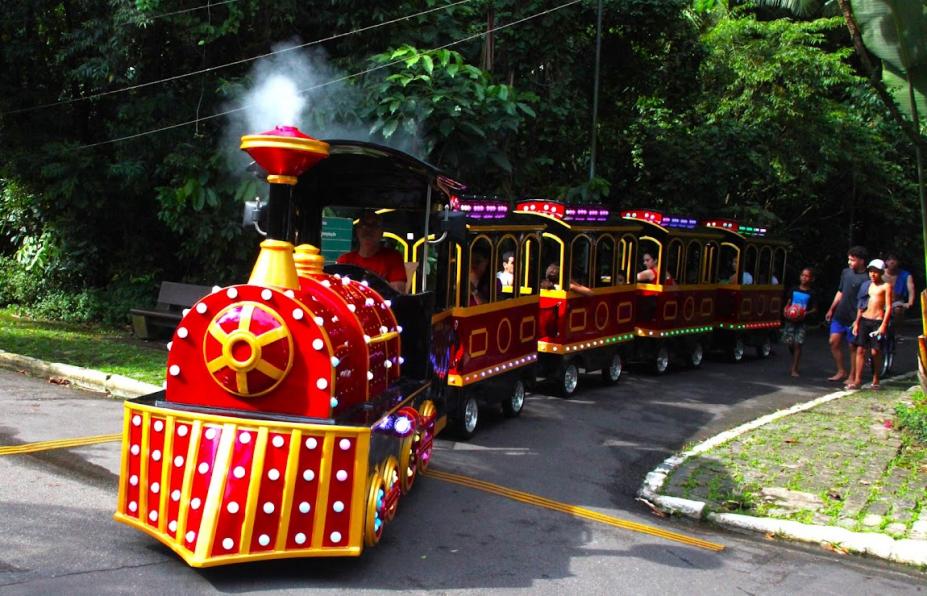 trenzinho circulando pelo aquário #paratodosverem