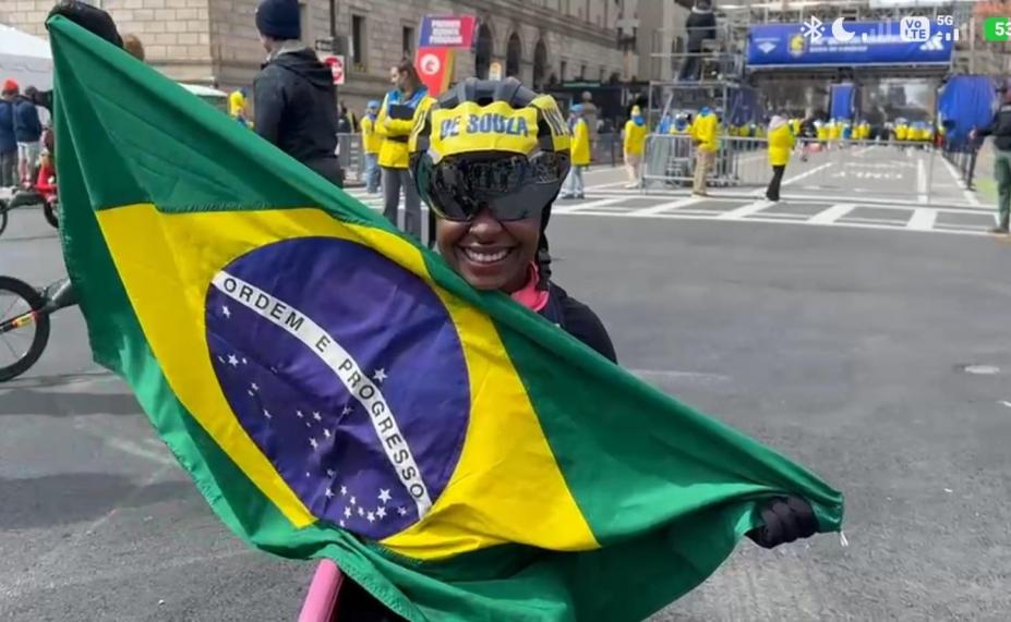 Vanessa Cristina na Maratona de Boston em 2025. #Paratodosverem