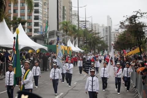 alunos fantasiados desfilam na avenida #paratodosverem