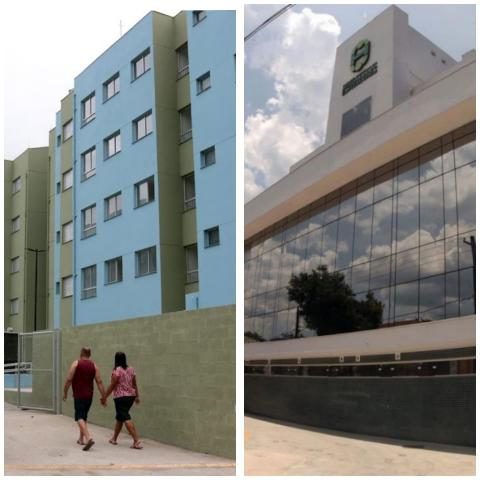 montagem mostra conjunto habitacional e fachada do estivadores #paratodosverem