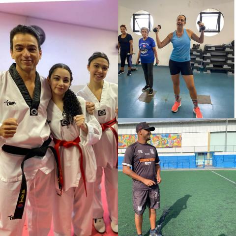 montagem mostra praticantes de esportes #paratodosverem