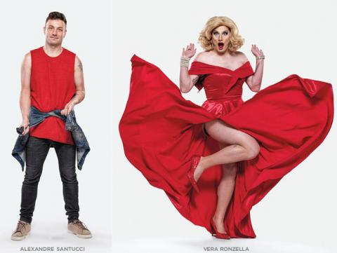 drag gueen levanta a saia ao lado de rapaz #paratodosverem