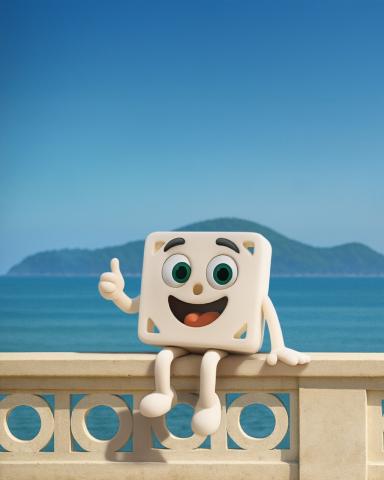 muretinha sentada no muro da praia #paratodosverem