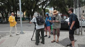 Gravação de curta-metragem em Santos. #Paratodosverem.