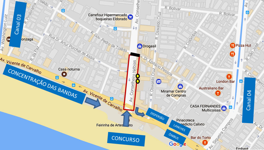 Mapa do local da apresentação