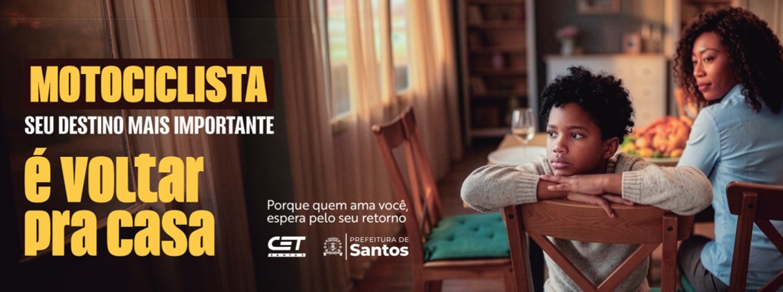 Campanha em Santos alerta para a segurança de motociclistas na Semana Nacional do Trânsito